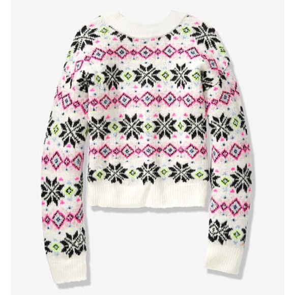 Pink Victoria’s Secret Holiday Snowflake sweater - Picture 13 of 13